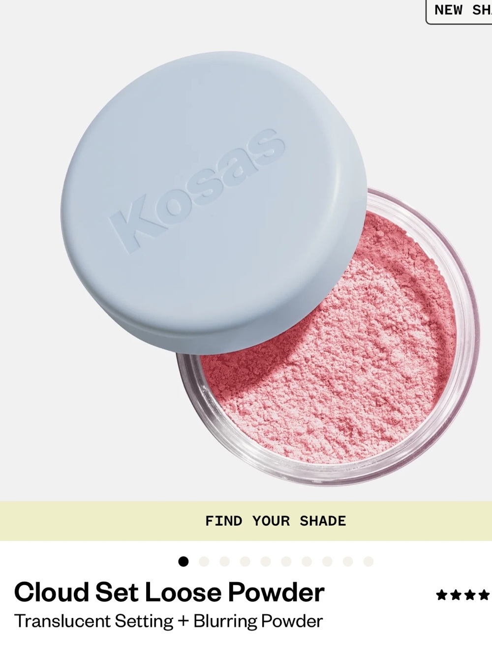 Kosas translucent candy pink Cloud Set Loose Powder